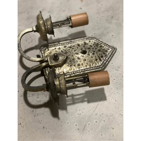Antique Tudor 2 Light Wall Sconce Hanmered Gothic Style for repair